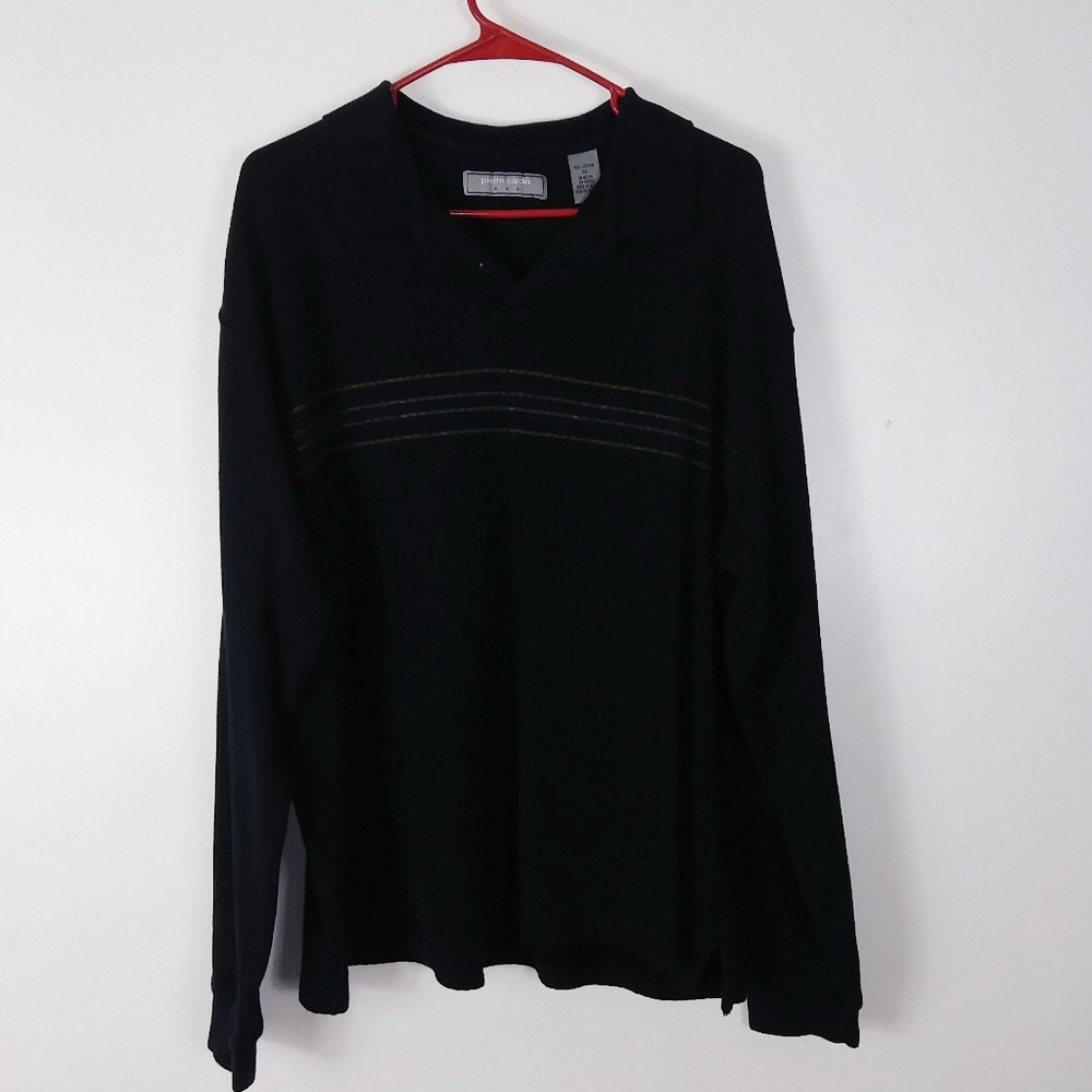 Pierre Cardin long sleeve v-neck black size XL